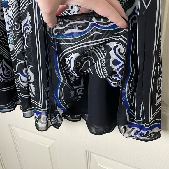 WHBM Black Paisley Skirt Size 6 White House Black Market - Picture 5 of 9